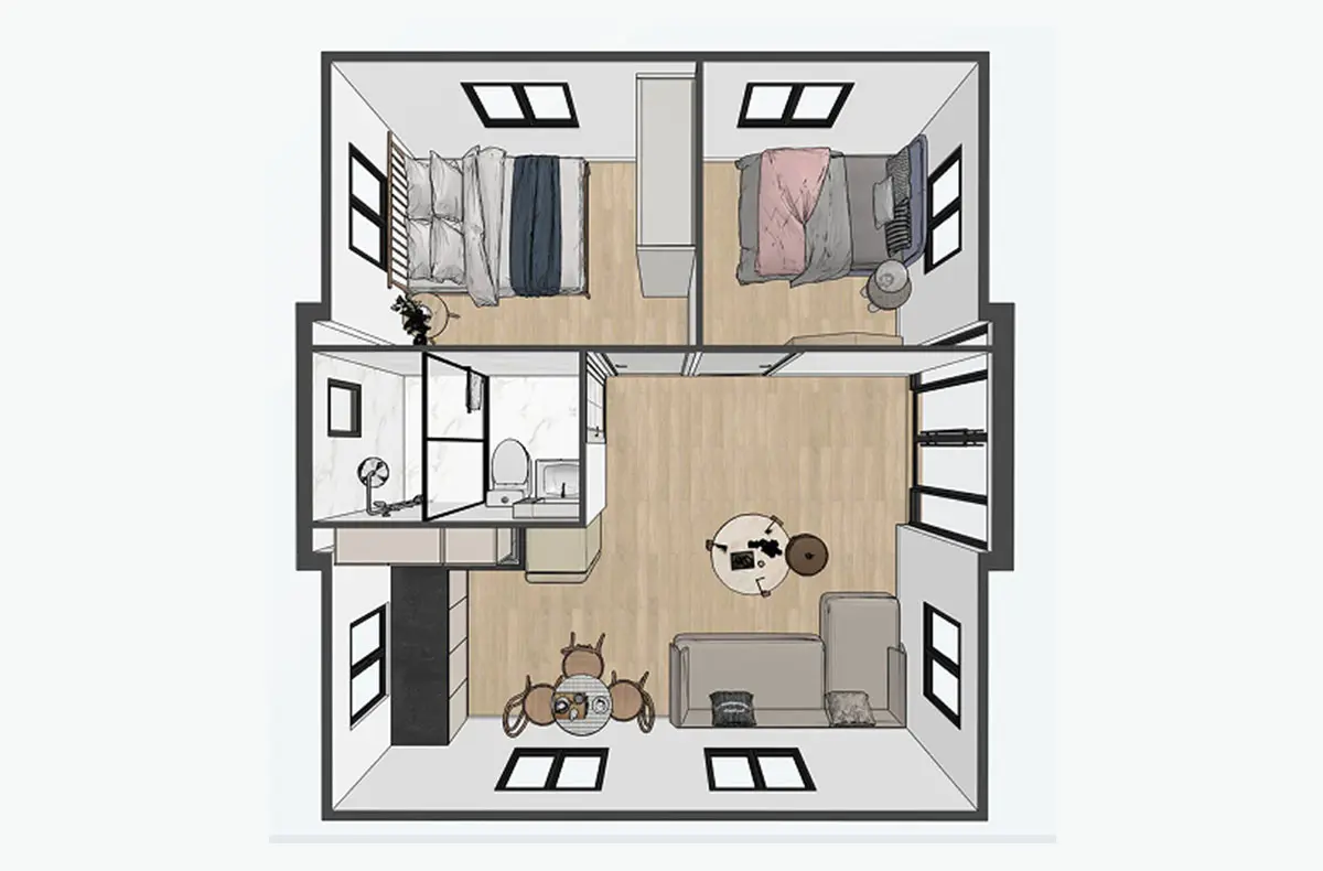 Casa Prefabricada Terra Disctibución