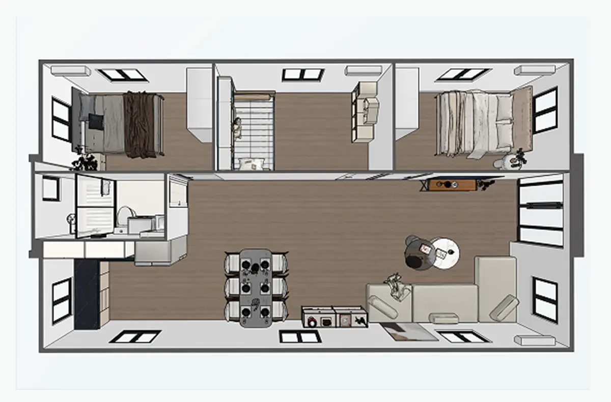 Casa Prefabricada Terramar Distribución